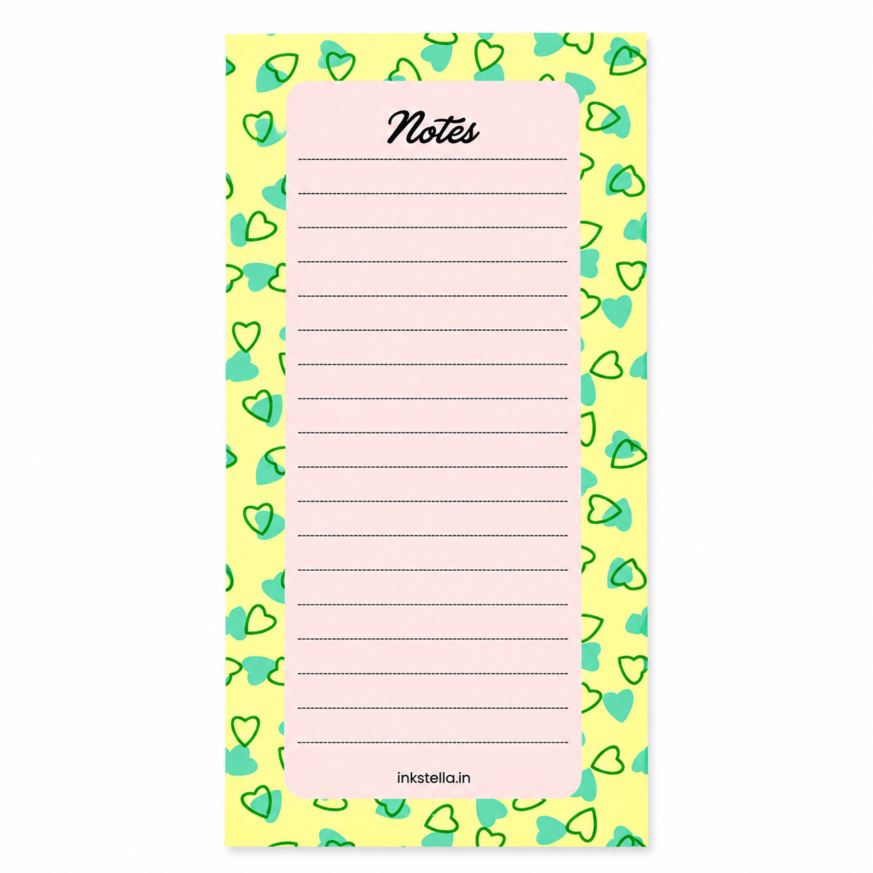 Pastel Hearts Premium Tear-Off Notepad – Slim List Pad for To-Do Lists, Groceries & Daily Tasks