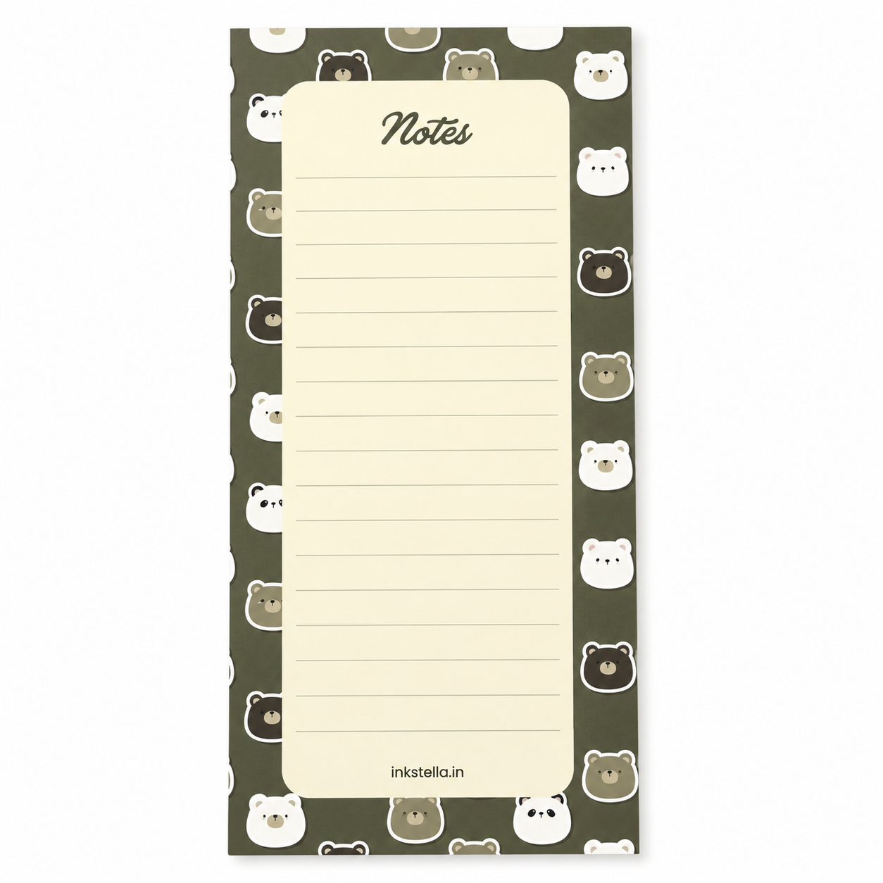 Cute Bears Premium Tear-Off Notepad – Slim List Pad for To-Do Lists, Groceries & Daily Tasks