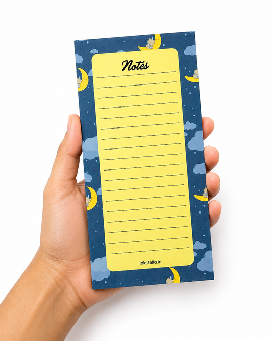 Midnight Moon & Stars Premium Tear-Off Notepad – Slim List Pad for Groceries, Reminders & Daily (Pack of 3)