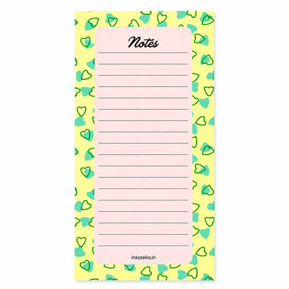 Pastel Hearts Premium Tear-Off Notepad – Slim List Pad for To-Do Lists, Groceries & Daily Tasks