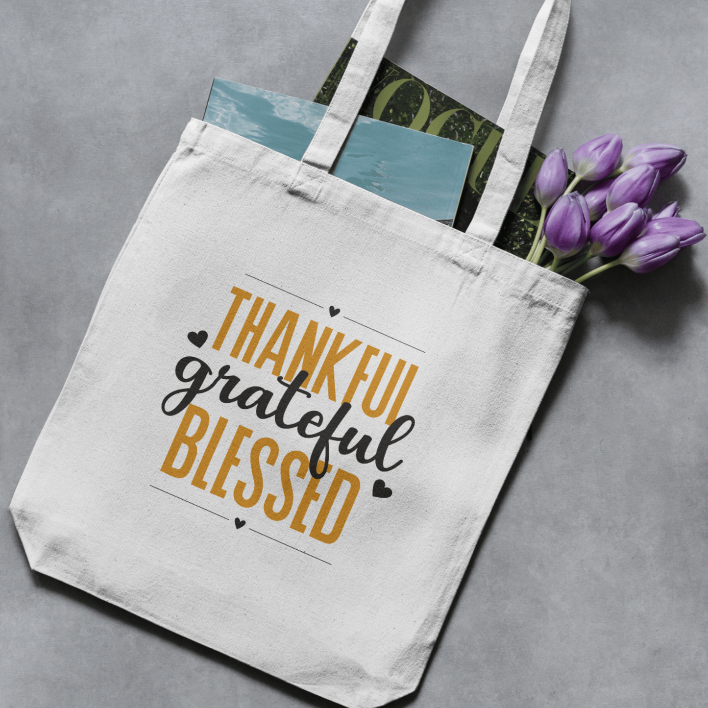 Thankful, Grateful, Blessed – Premium Polycotton Tote Bag
