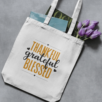 Thankful, Grateful, Blessed – Premium Polycotton Tote Bag