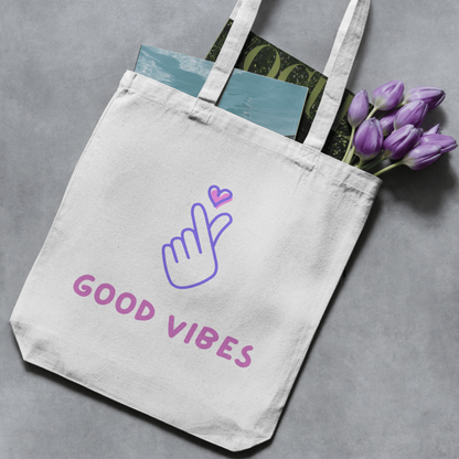 Good Vibes – Minimalist K-Style Polycotton Tote Bag