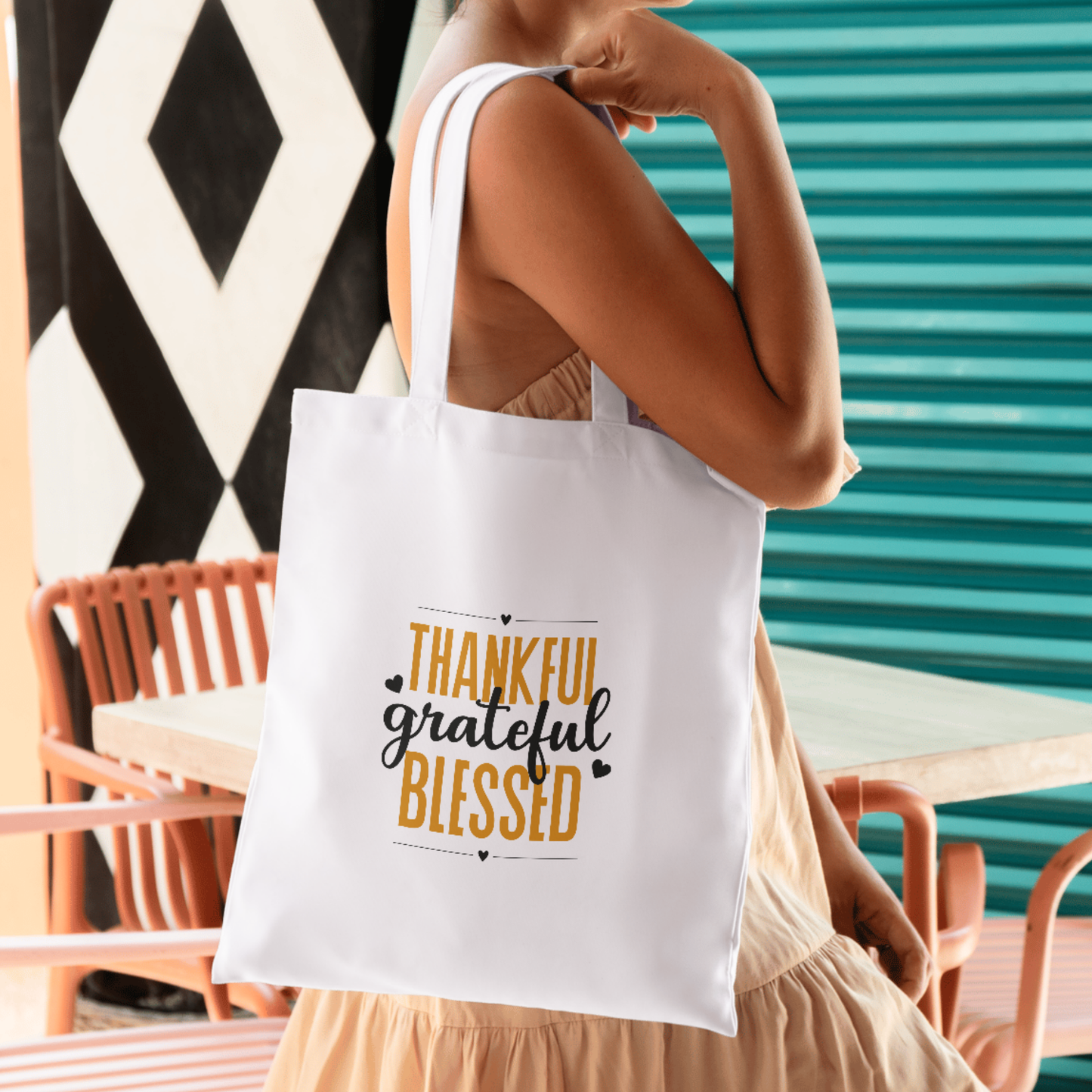 Thankful, Grateful, Blessed – Premium Polycotton Tote Bag