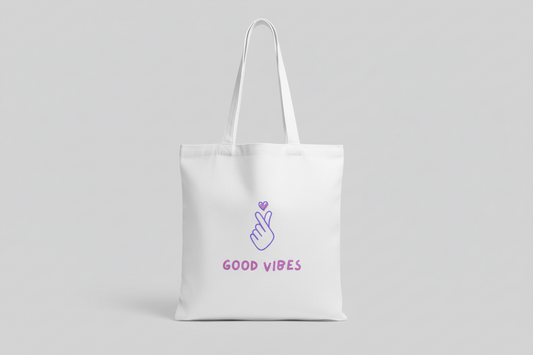Good Vibes – Minimalist K-Style Polycotton Tote Bag