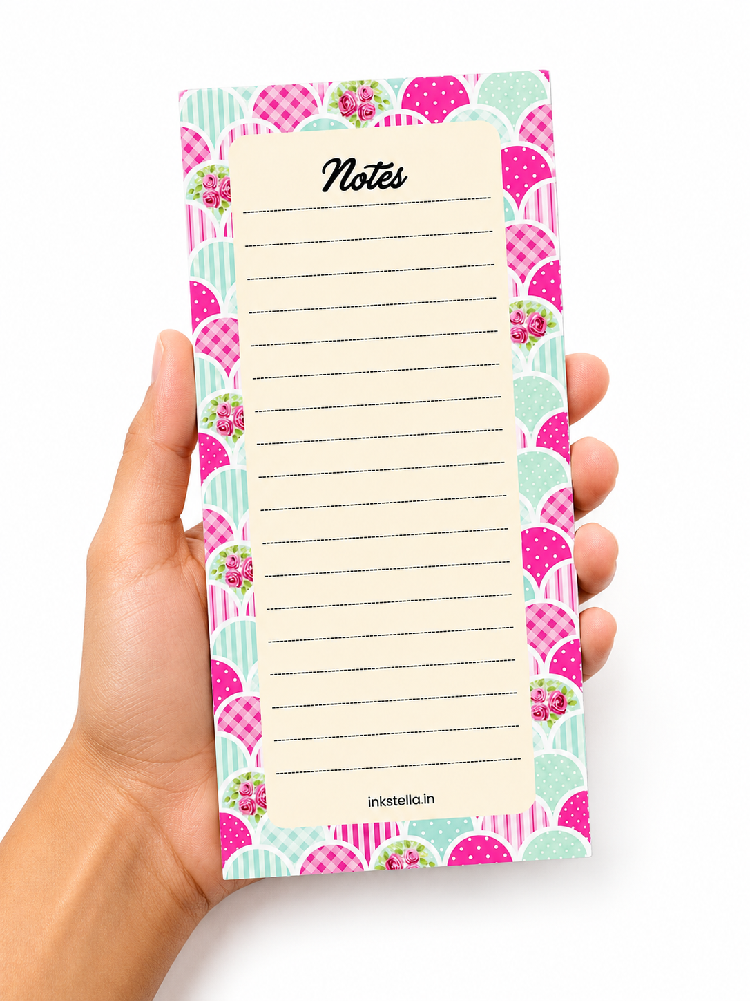 Floral Scallop Premium Tear-Off Notepad – Slim List Pad for To-Do Lists, Groceries & Daily Tasks
