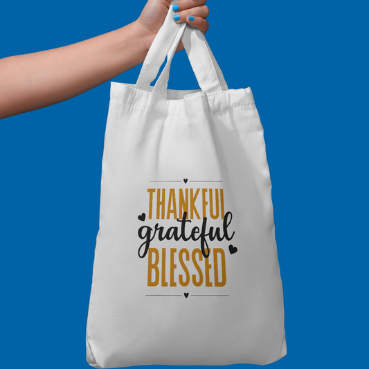 Thankful, Grateful, Blessed – Premium Polycotton Tote Bag