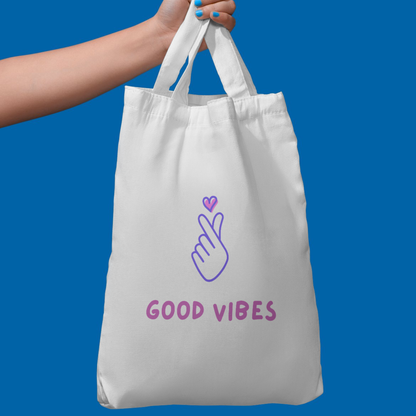 Good Vibes – Minimalist K-Style Polycotton Tote Bag