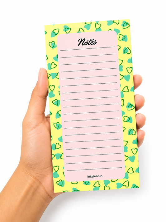 Pastel Hearts Premium Tear-Off Notepad – Slim List Pad for To-Do Lists, Groceries & Daily Tasks (Pack of 3)