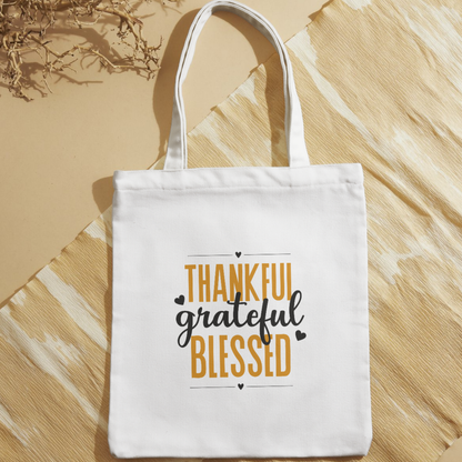 Thankful, Grateful, Blessed – Premium Polycotton Tote Bag
