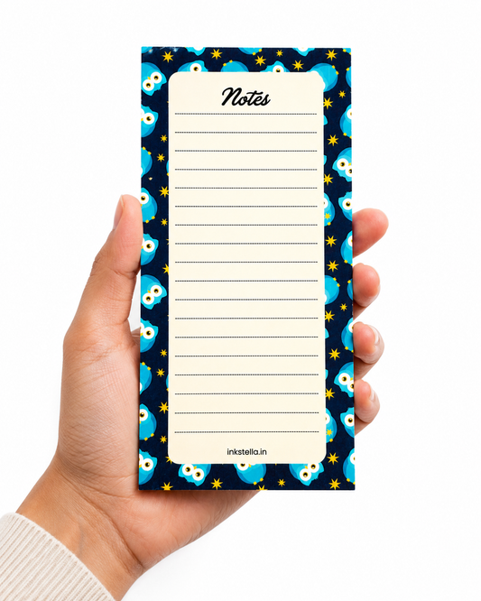 Stellar Owl Premium Tear-Off Notepad – Slim Magnetic List Pad for Grocery, Reminders & Daily Notes (Pack of 3)