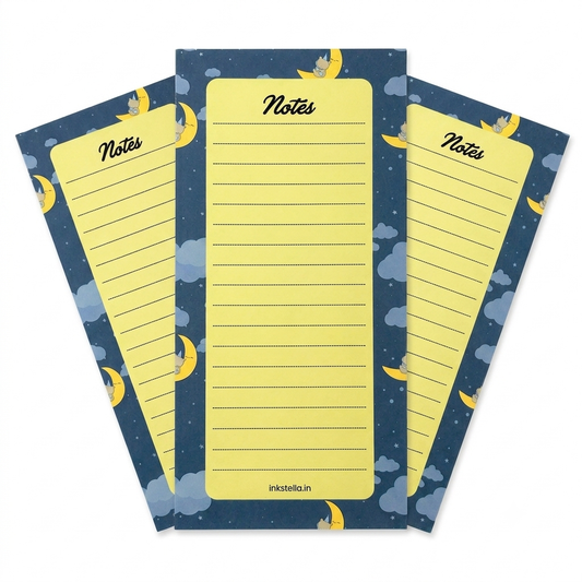 Midnight Moon & Stars Premium Tear-Off Notepad – Slim List Pad for Groceries, Reminders & Daily (Pack of 3)