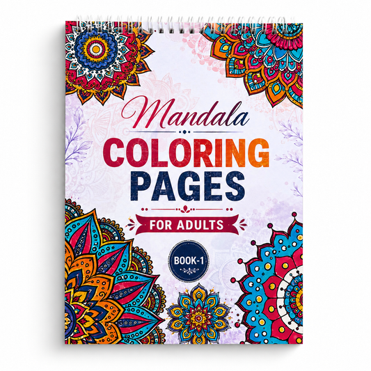 Mandala Coloring Pages for Adults | Book-1 | 20 Sheets, 140 GSM A4 Spiral Notepad