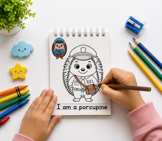Animals Coloring Book for Kids | Compact A6 Size | 30 Premium 140 GSM Sheets | Spiral Bound