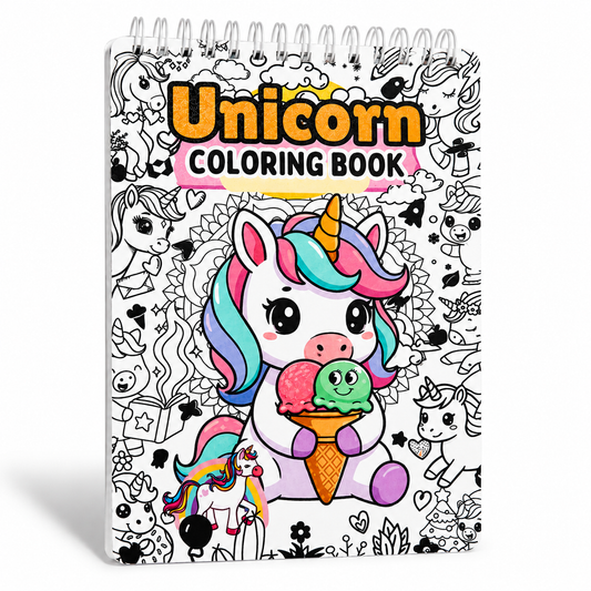 Unicorn Coloring Book for Kids & Toddlers – A5 Spiral Bound Drawing & Activity Book (140 GSM) (Pack of 2)
