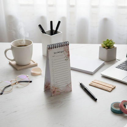 Elegant Floral To-Do List Notepad – Slim & Professional