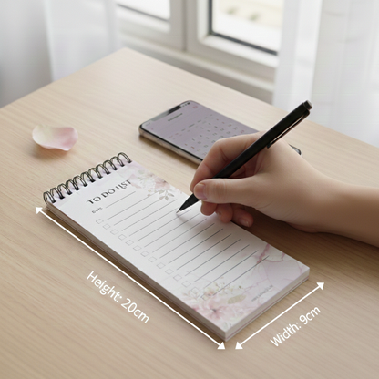 Elegant Floral To-Do List Notepad – Slim & Professional