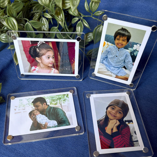 Acrylic Photo Magnet Frames - With Stand (Set of 6)